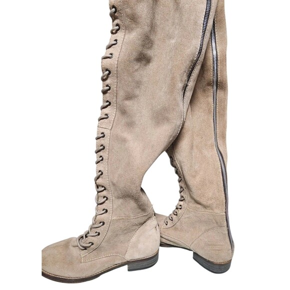 FREE PEOPLE Tennessee Over Knee Leather Boots Size US 7 Boho Hippie - Picture 5 of 14